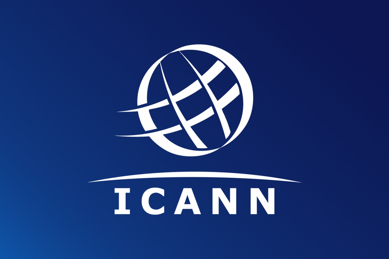 ICANN logo on a blue background